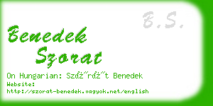 benedek szorat business card
